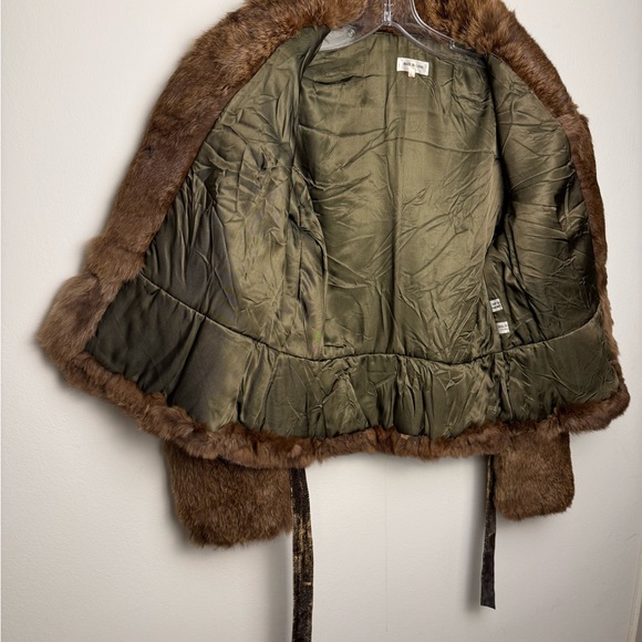 Women's Brown Rabbit Fur Jacket - Picture 3 of 3